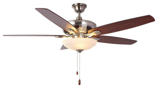 52-inch Polished Nickel Modern Ceiling Fan with Light