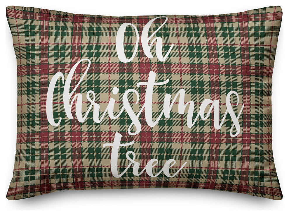 Oh Christmas Tree, Tartan Plaid 14x20 Lumbar Pillow