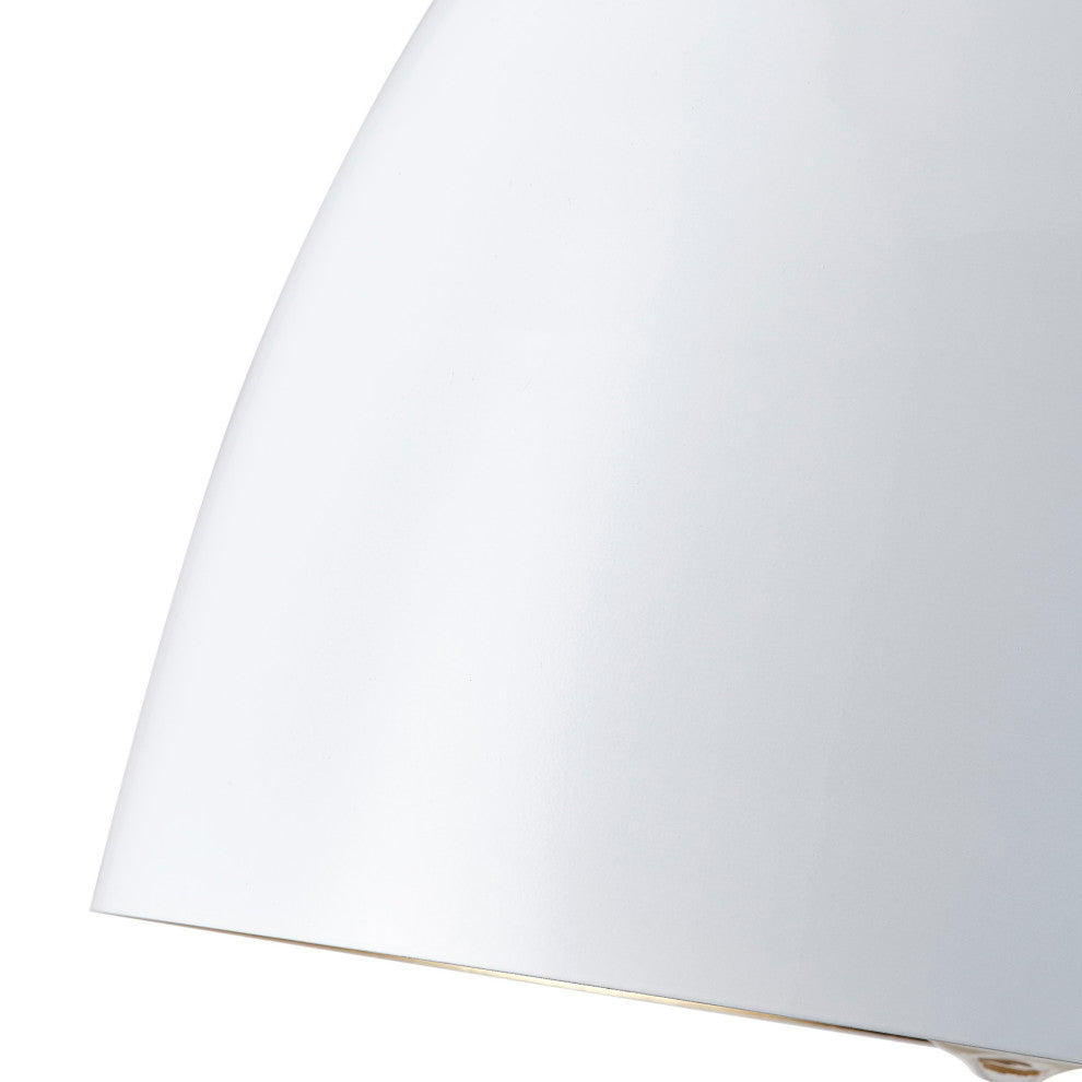 Industrial Dome Metal Hanging Pendant Light Fixtures for Kitchen Island, White