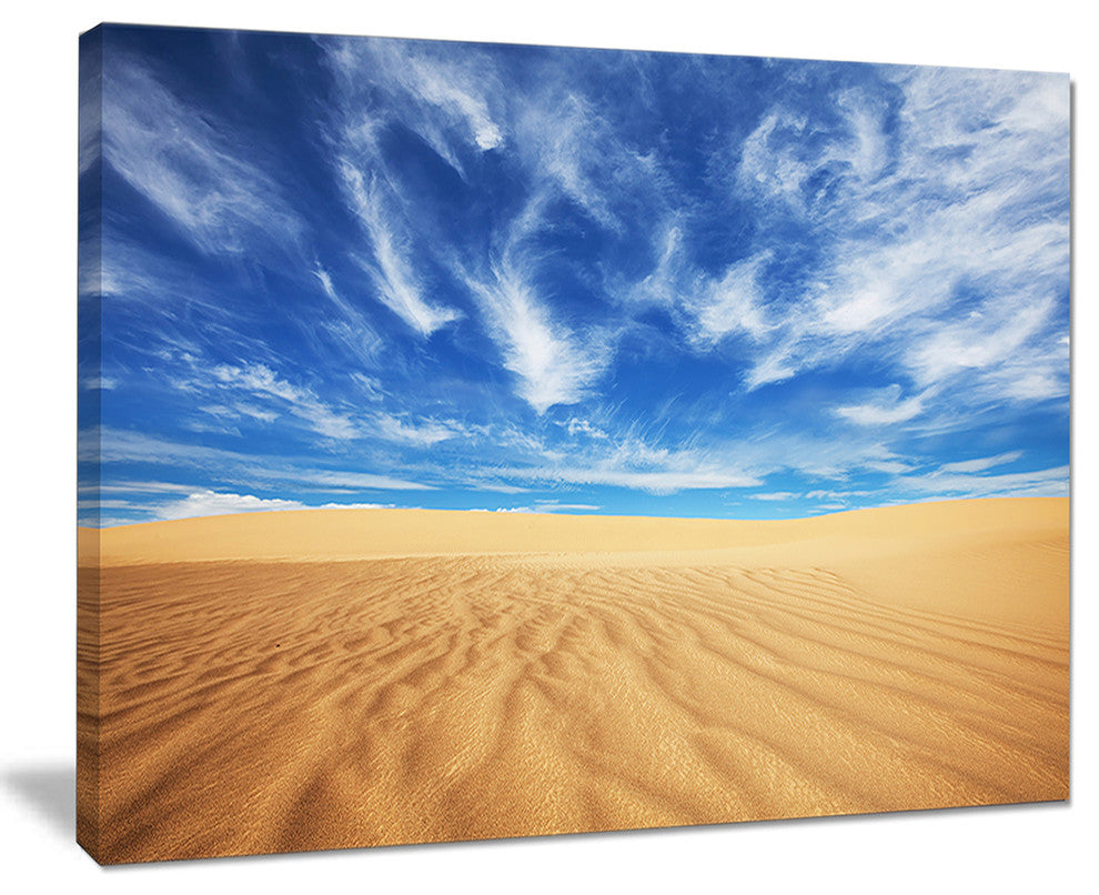 "Desert With Exotic Blue Sky Over" Modern Landscape Wall Art Canvas, 40"x30"