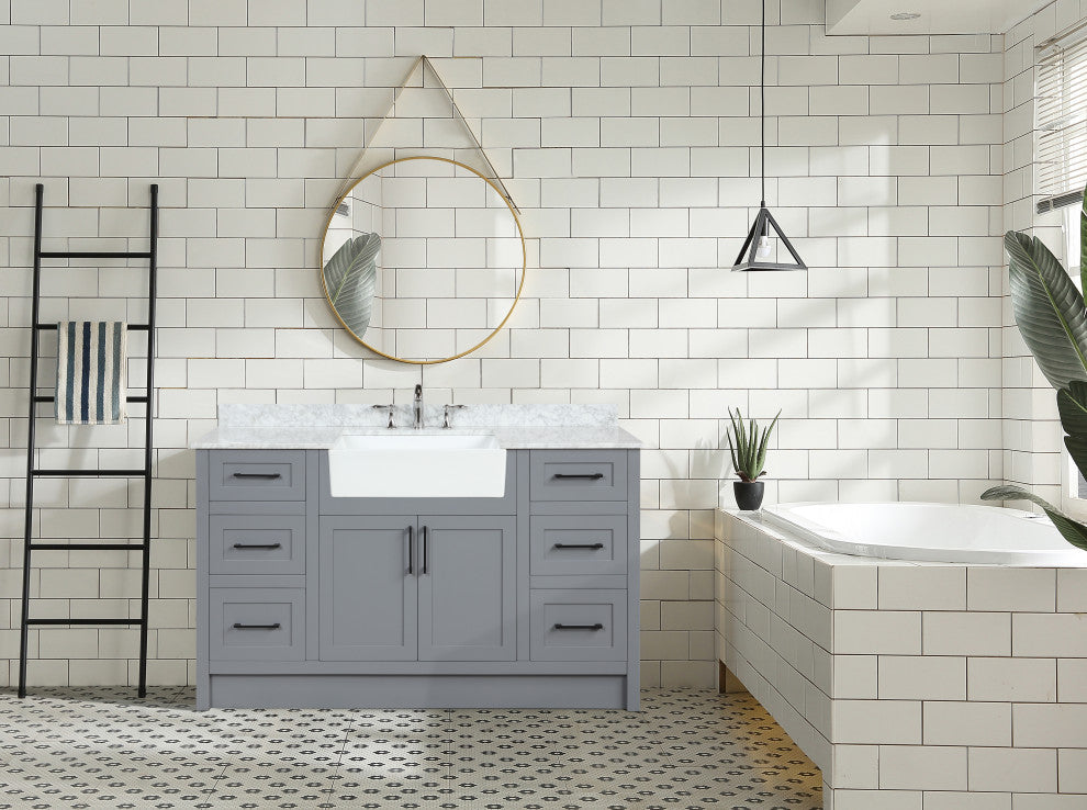Laguna 60" Single Bathroom Vanity Set, Gray