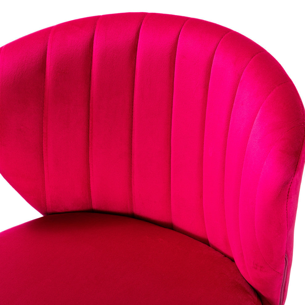 Swivel Task Chair With Tufted Back, Fushia