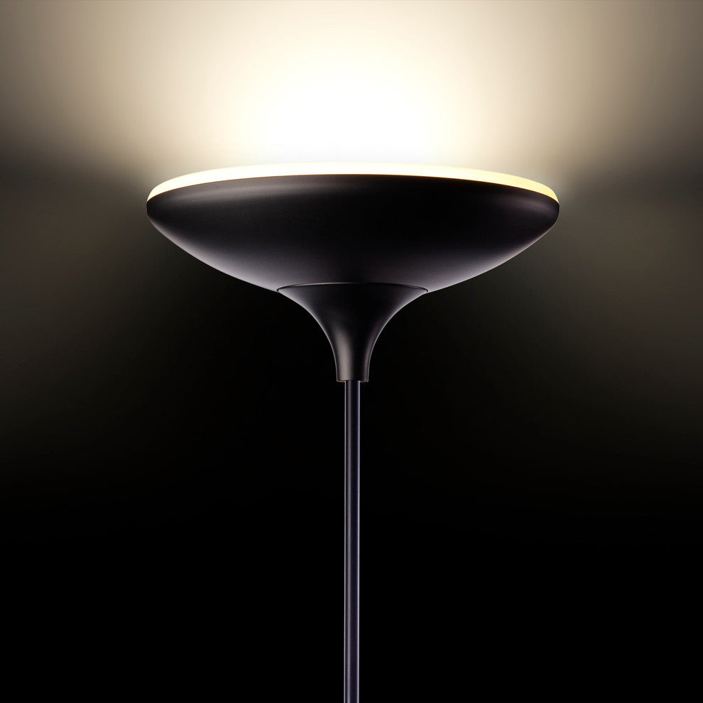 71 in. Matte Black Energy Star Dimmable LED Floor Lamp Torchiere