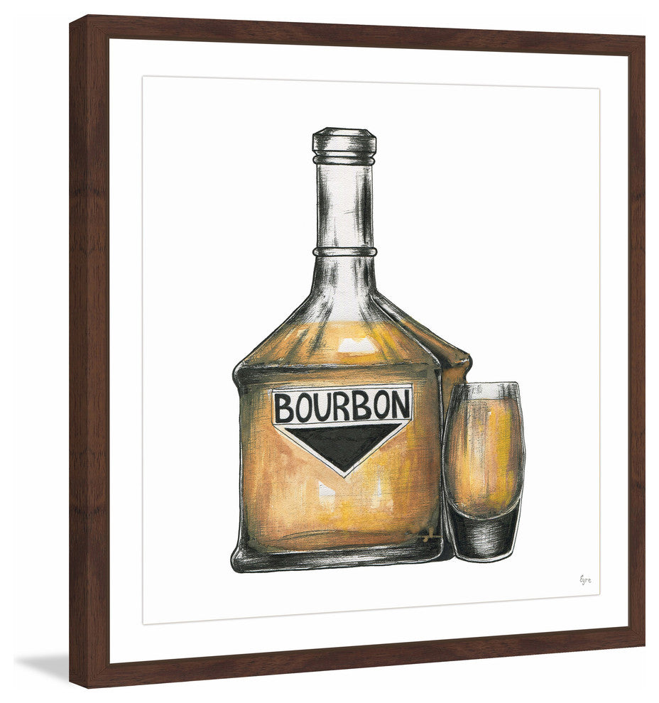"Bourbon Mood" Framed Painting Print, 18"x18"