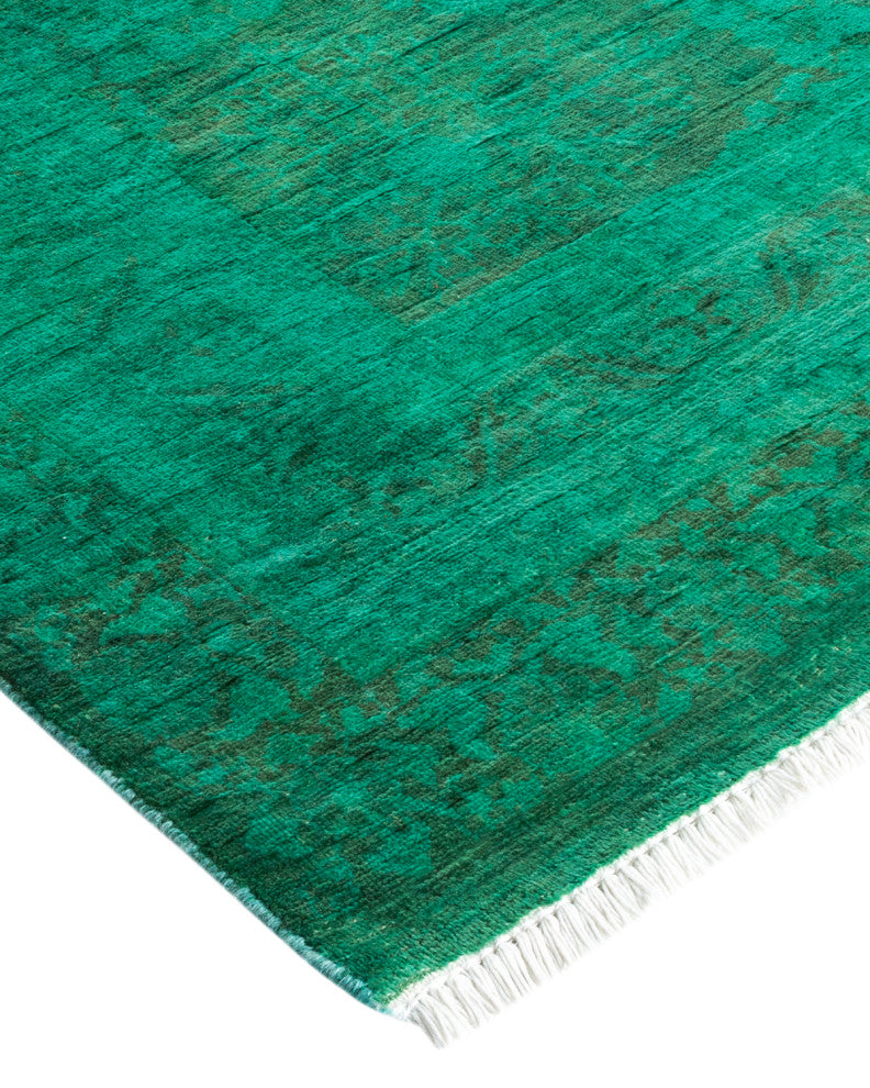Fine Vibrance, One-of-a-Kind Hand-Knotted Area Rug Green, 9' 3" x 11' 10"