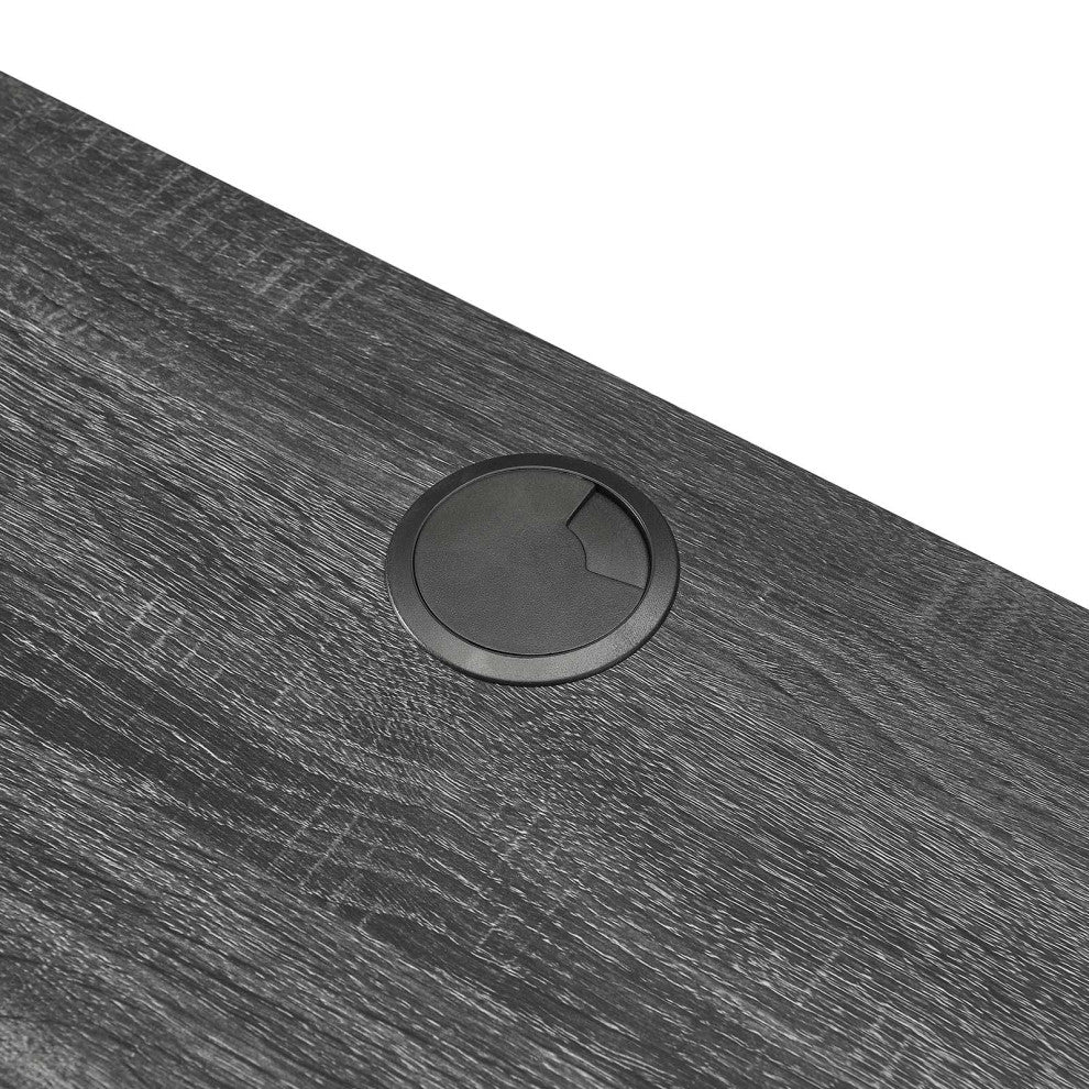 Computer Work Desk, Charcoal Gray, Wood, Modern, Mid Century Home Office
