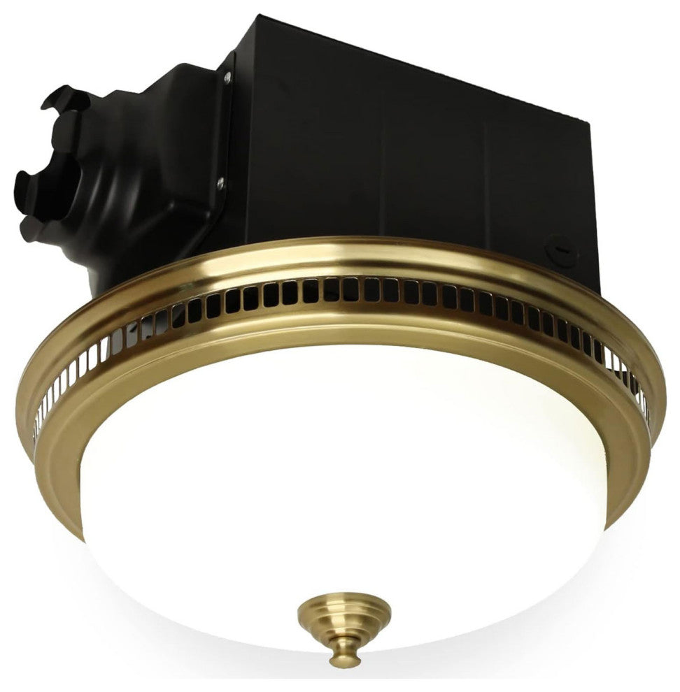 Bathroom Exhaust Fan With LED Light and Nightlight 110CFM 1.5 Sone Brushed Gold