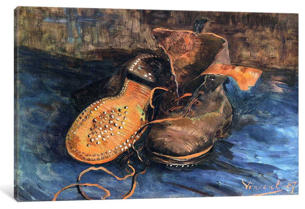 "A Pair of Shoes" by Vincent van Gogh, Canvas Print, 18x12"