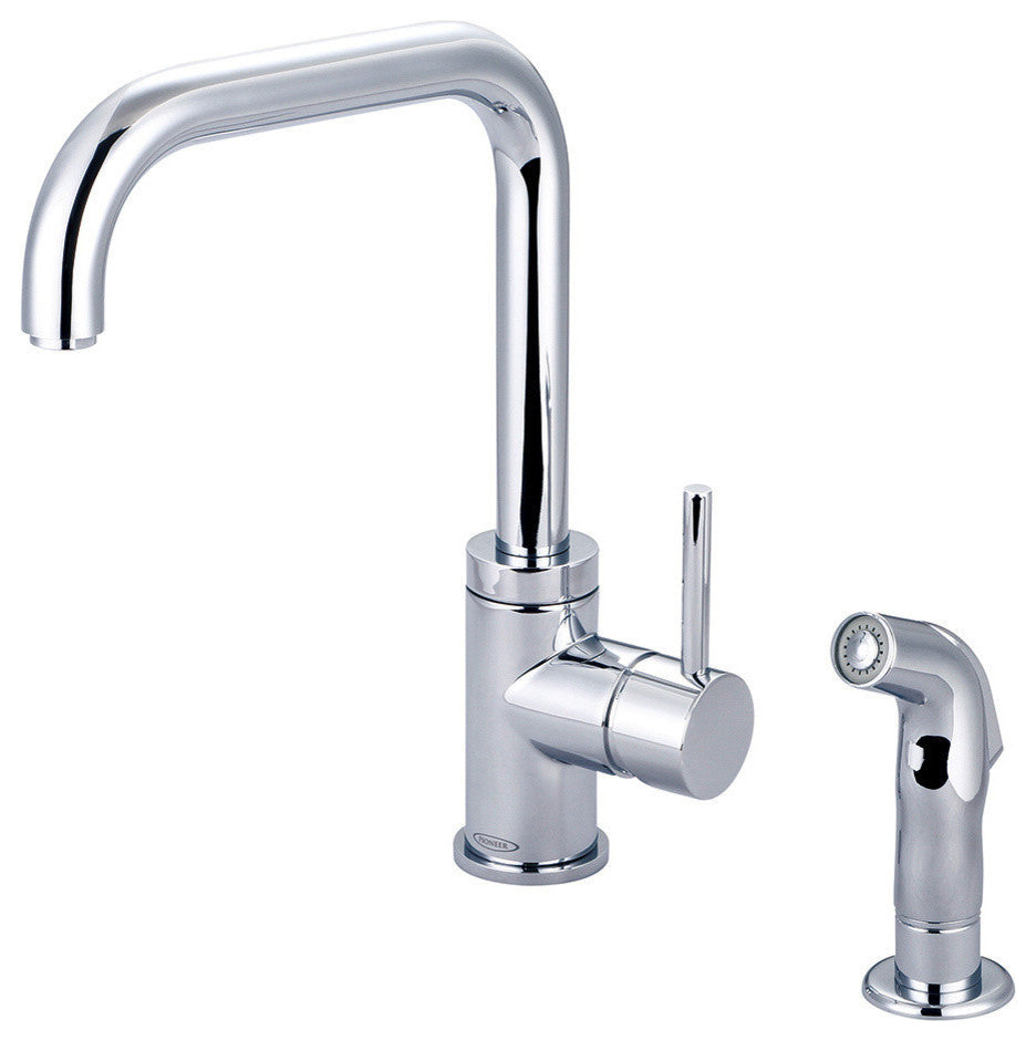 Motegi Single Handle Kitchen Faucet, Polished Chrome