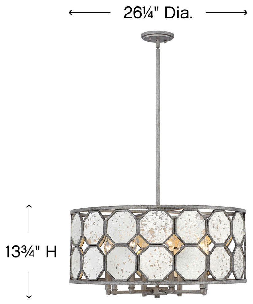 Hinkley Lara Medium Drum, Brushed Silver