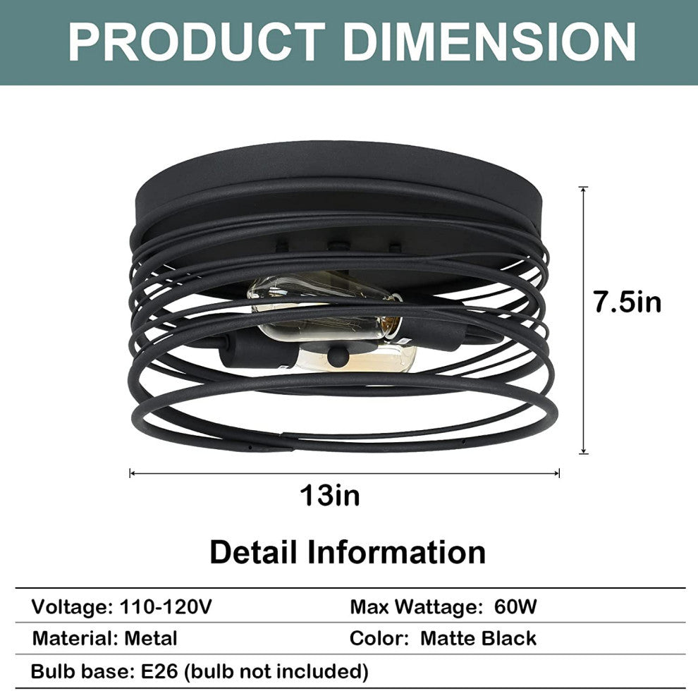 Farmhouse ceiling lighting fixture black industrial ceiling lamp