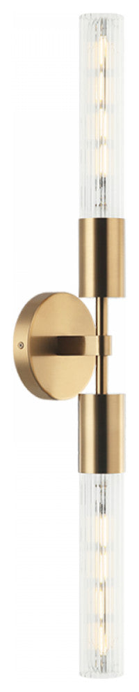 Matteo Lighting S04002AG Wall Sconce, Aged Gold Brass Finish
