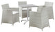 Gray White Junction 5 Piece Outdoor Patio Dining Set