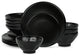 Stone by Mercer Project NENDO Stoneware 16 Piece Dinnerware Set, Black