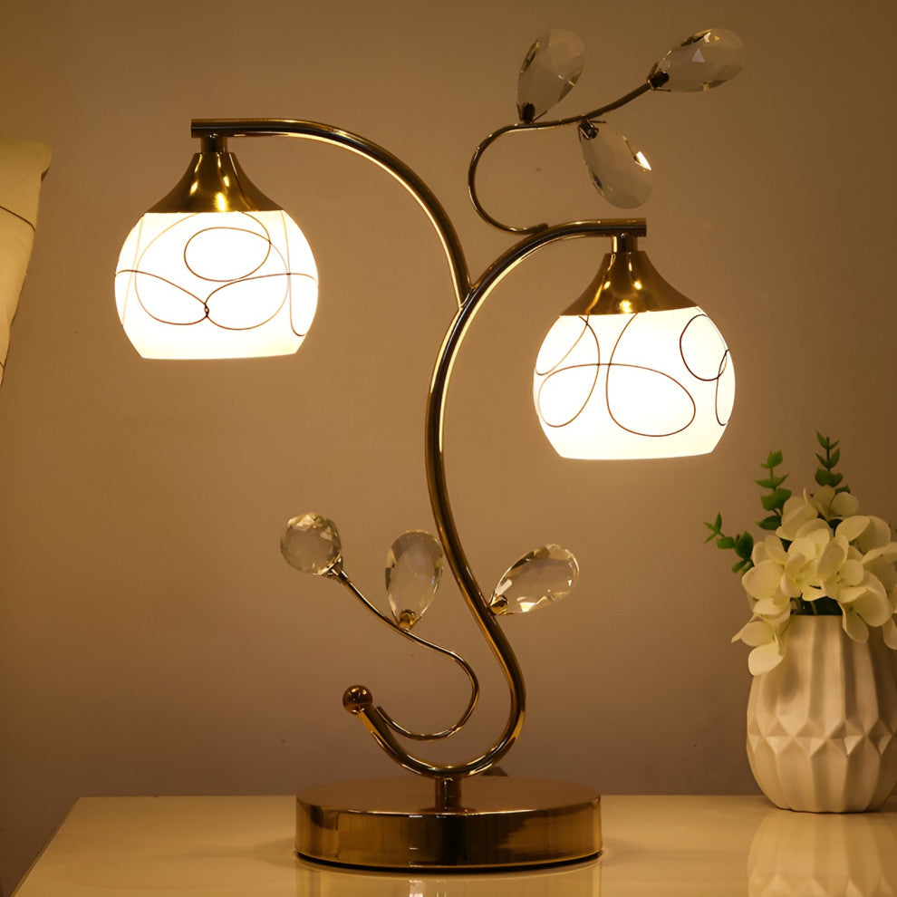 Habkern | Modern Crystal LED Night Lampshade with Eye Protection, Gold, A