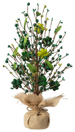 18"H St Patrick's Shamrock and Berry Table Tree