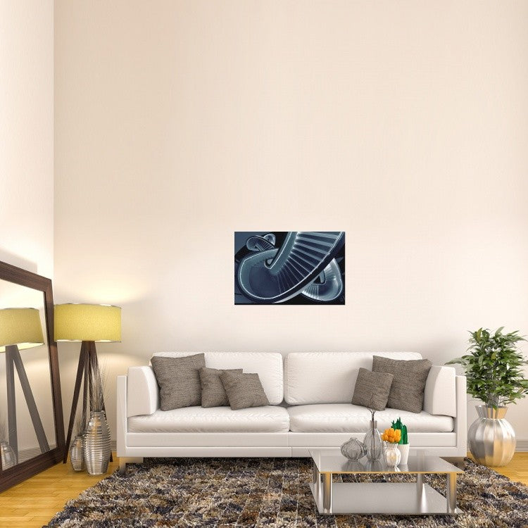 "Blue Stair" Stretched Canvas Giclee by Henk Van Maastricht, 36x24"