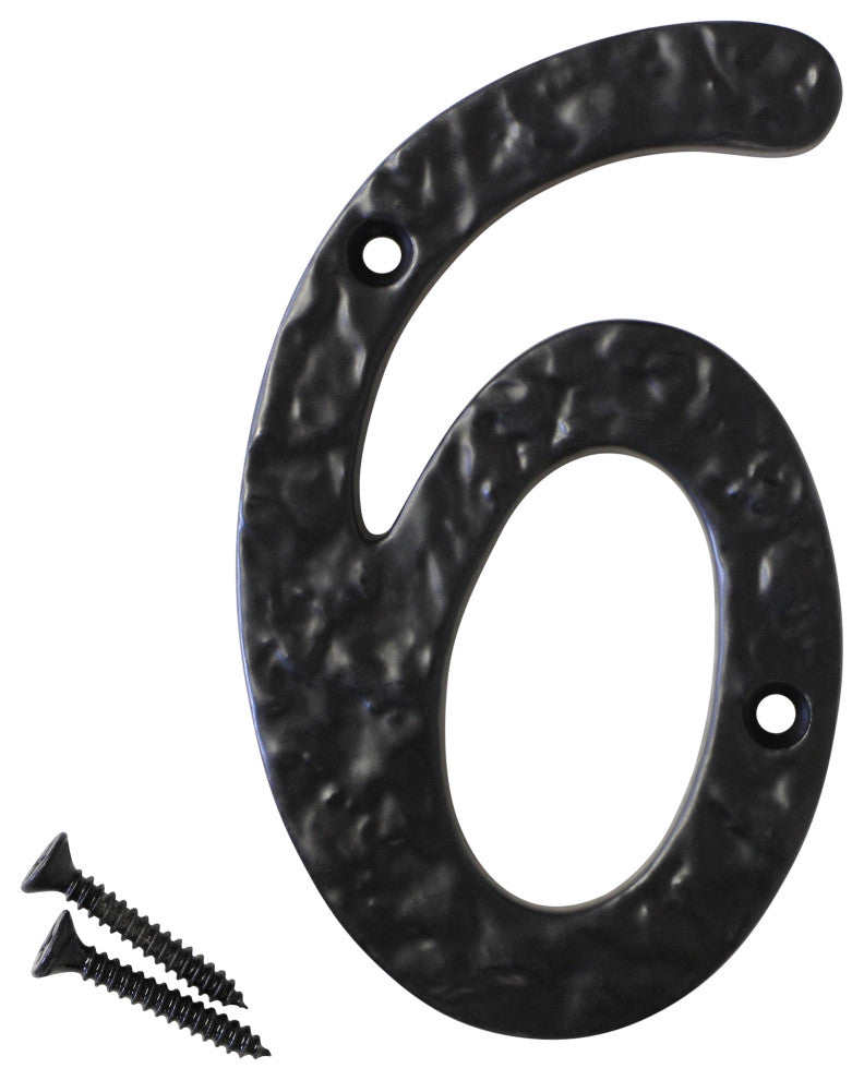 RCH Hardware Iron Vintage Classic House Number, 4", Black, 6