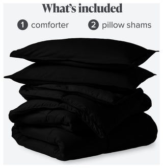 Bare Home Down Alternative Comforter Set, Black, King/Cal King