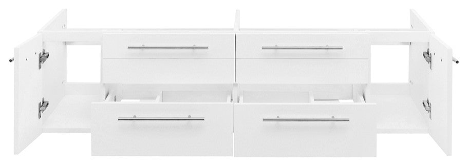 Lucera Wall Mount Double Undermount Sink Bathroom Cabinet, White, 60"