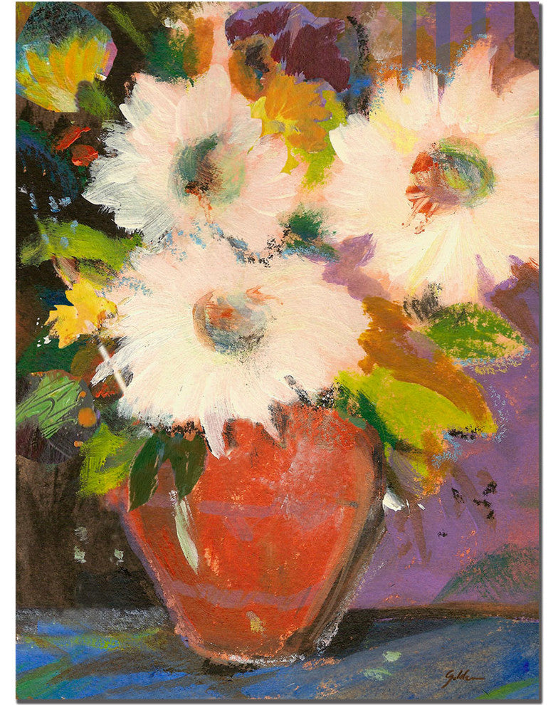 'Trio in White' Canvas Art by Sheila Golden