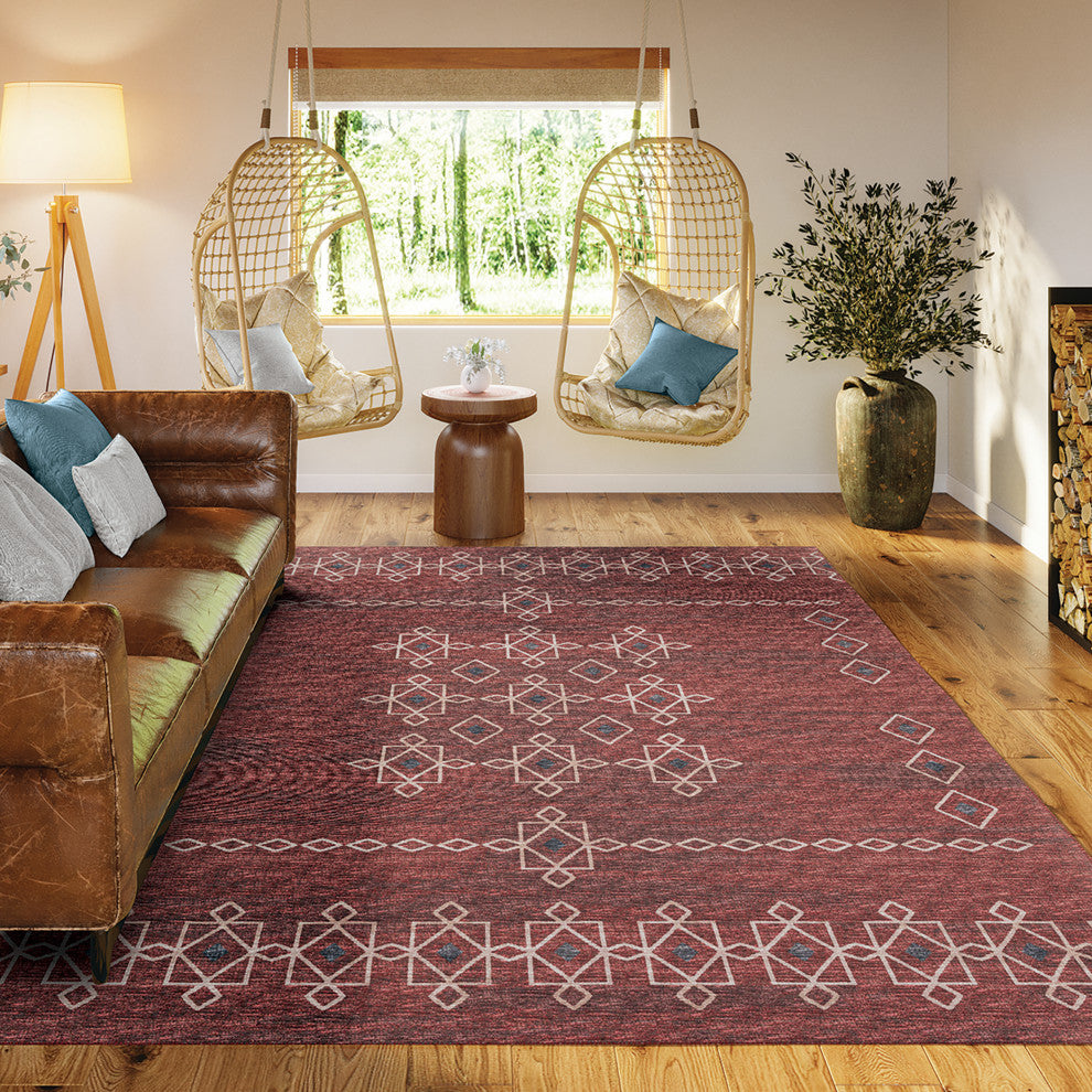 Indoor/Outdoor Sedona SN3 Paprika Machine Washable 8' x 10' Rug