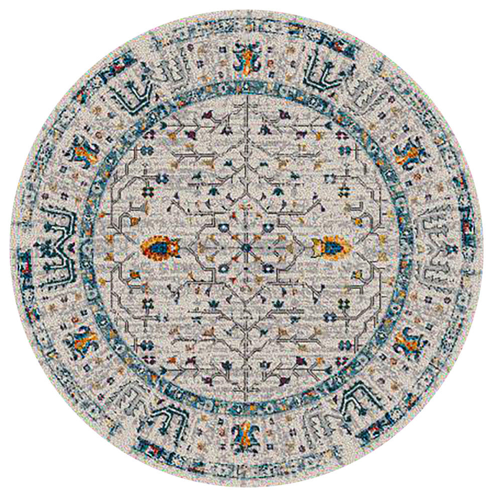 Montana Dyanne Area Rug, Ivory, 7'6" x 7'6"R, Bordered