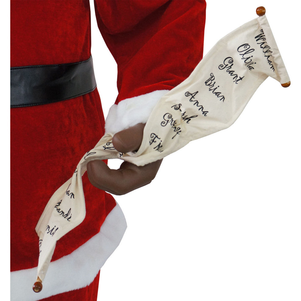 58" African Dancing Santa Claus, Paisley Coat and Prelit Christmas Tree