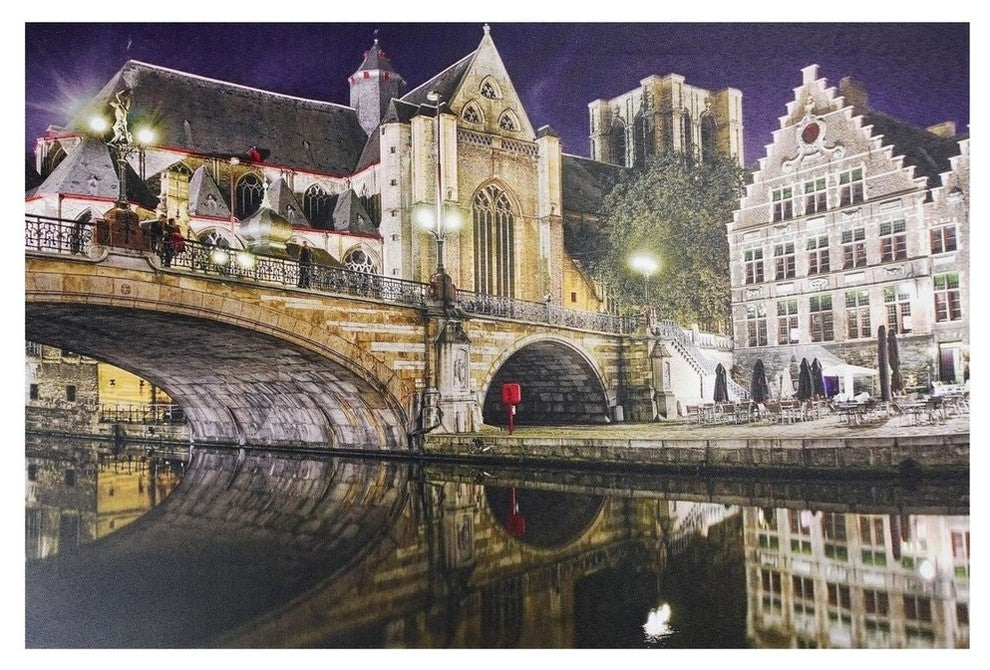 "LED Famous St. Michael's Bridge and Church in Ghent" Wall Art