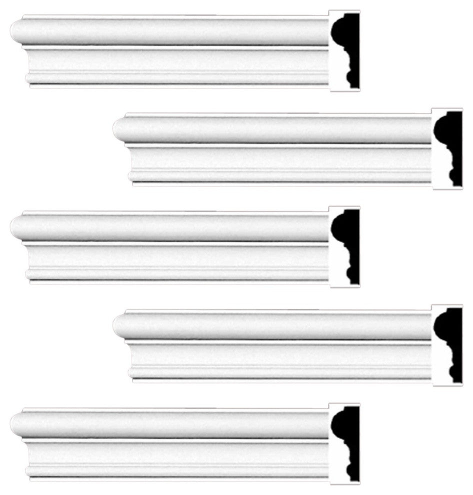 Cornice White Urethane Simple Design 5 Pieces Totaling 480" Length