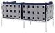 Harmony 8-Piece Sunbrella Outdoor Patio Aluminum Seating Set, Gray Navy