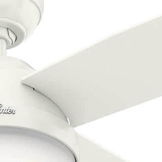 Hunter Fan Company 52" Dempsey Damp Fresh White Ceiling Fan With Light/Remote