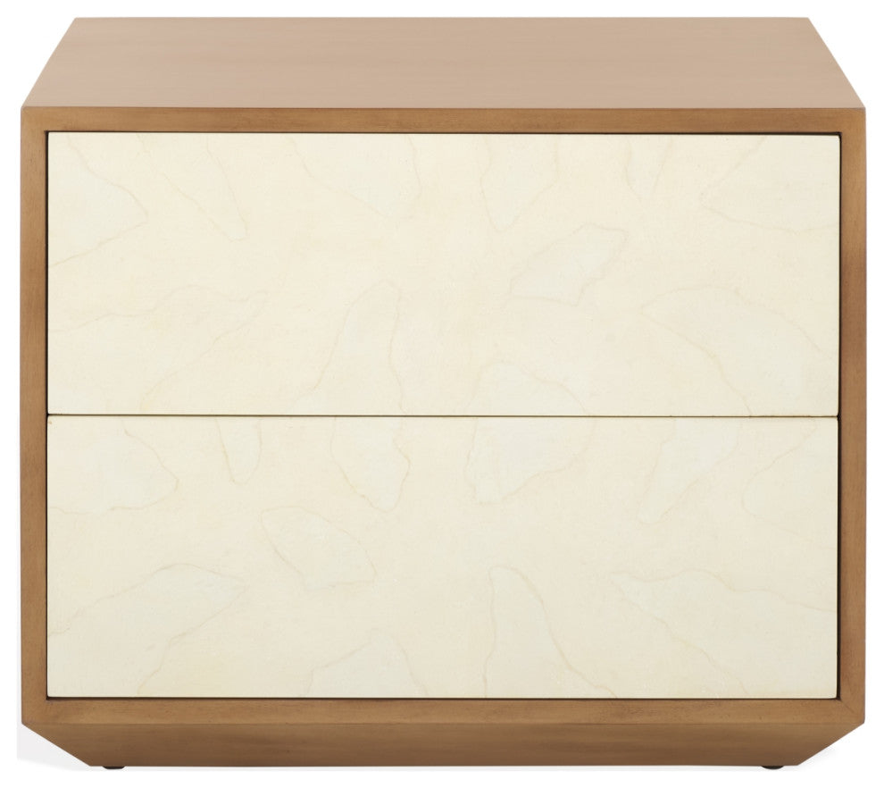 Safavieh Couture Edalina 2 Drawer Nightstand, Natural/White