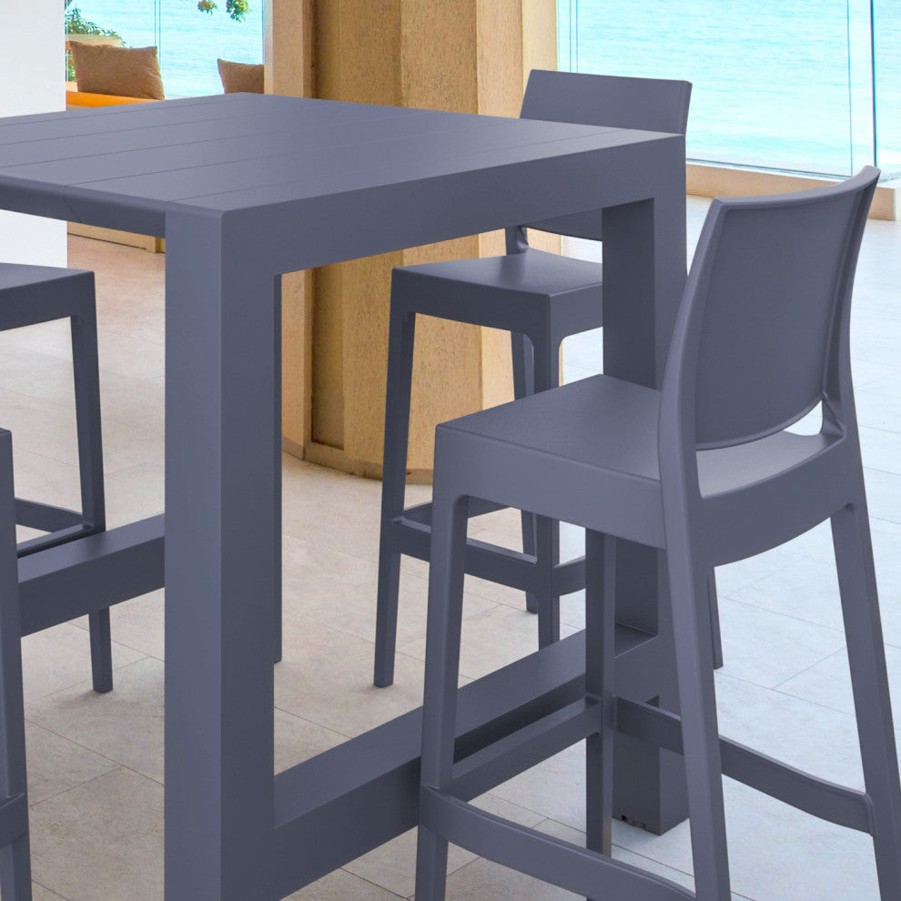 Vegas Maya 5-Piece Bar Set With 39"-55" Extendable Dark Gray