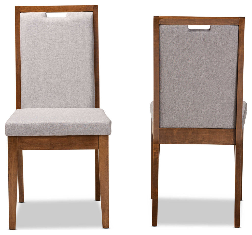 Billy Modern 2-Piece Dining Chairs, Walnut Brown