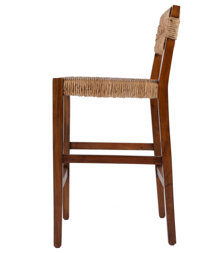 Valencia 25 in. Seat Height Woven Counter Stool With Back