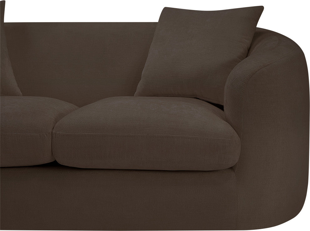 Penelope Upholstered Loveseat, Brown, Chenille Fabric