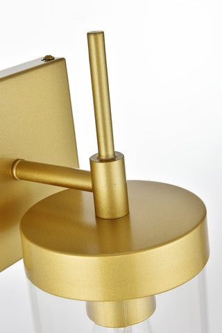 1 Light Brass And Clear Bath Sconce