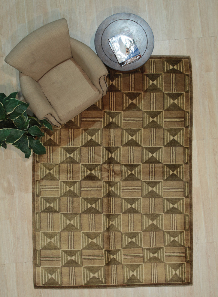 Brown Transitional All Over Ningxia Area Rug