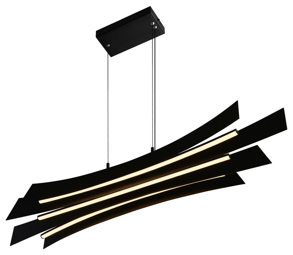 Candora Integrated LED Chandelier, Black, 50 Inches