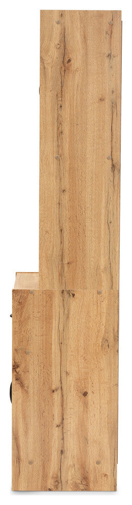 Collene Modern Kitchen Cabinet/Hutch, Oak Brown