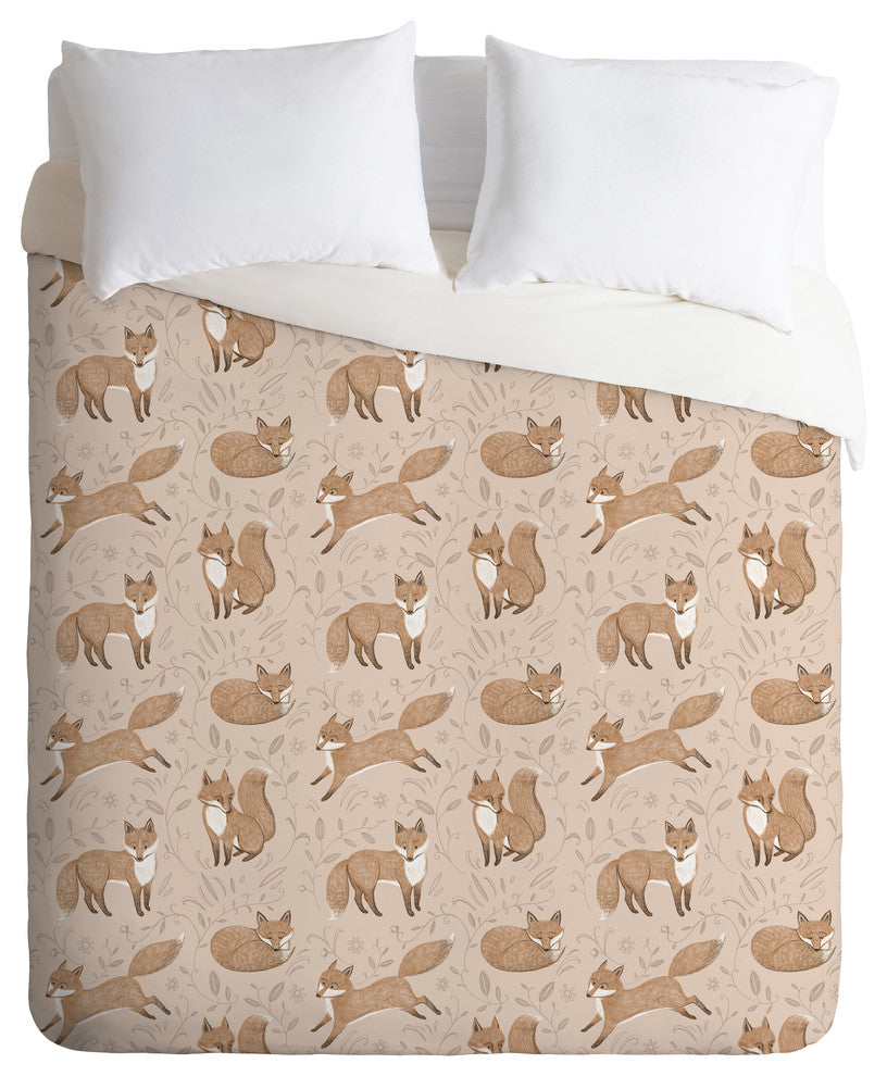 Pimlada Phuapradit Fox and Foliage Duvet Cover Set, Queen