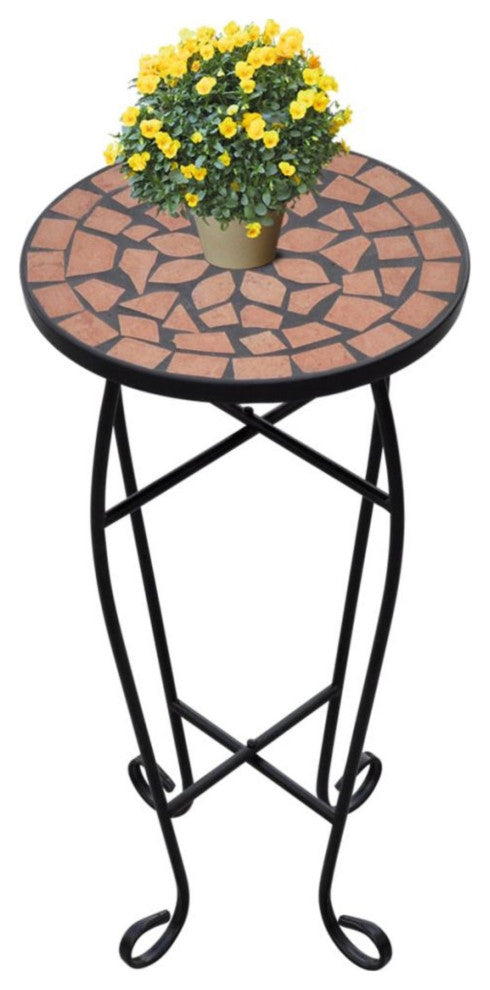 vidaXL Mosaic Side Table Plant Table Terracotta