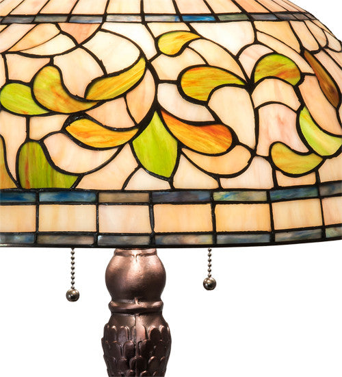 Meyda Lighting 230449 31" High Tiffany Turning Leaf Table Lamp