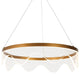 LNC 1-Light Polished Gold With Acrylic Glass Round Modern LED Indoor Chandelier