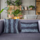 Plutus Blue Fluffy Fields Faux Fur Luxury Throw Pillow, Blue, 18" x 18"