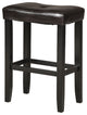 21" X 14" X 24" 2pc Espresso And Black Swivel Counter Height Stool