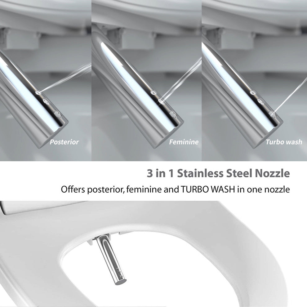 Bidet Toilet Seat with UV LED and Deodorizer, Elongated