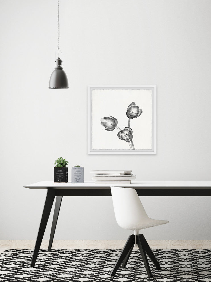 "Trio of Fresh Flowers" Framed Painting Print, 32x32