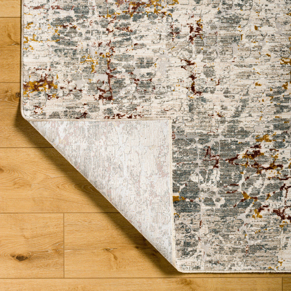 Surya Dresden DRE-2315 Machine Woven Area Rug, White, 2'7" x 7'3"